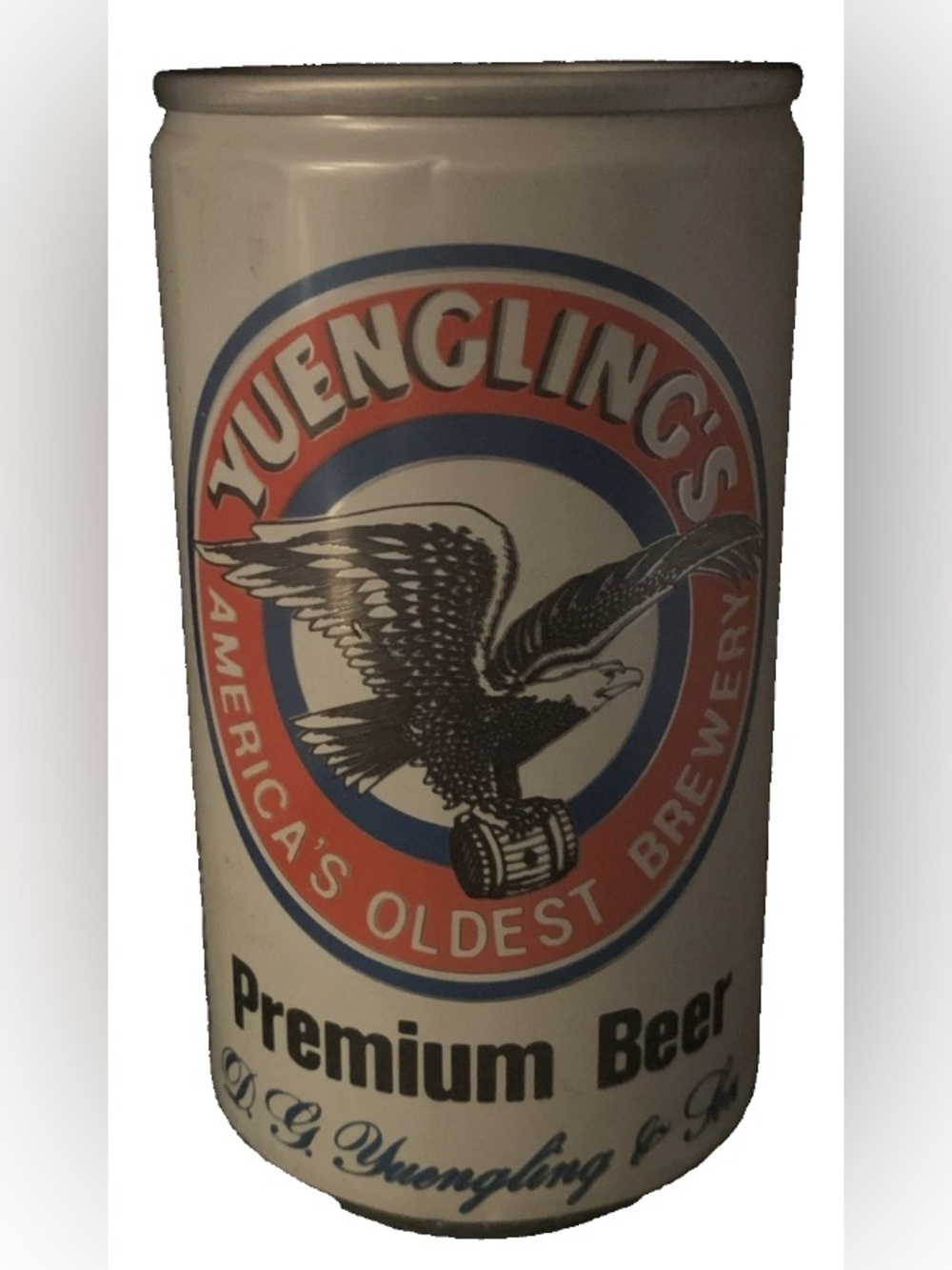 Vintage Beer Can Yuengling’s Premium Beer Mahony City PA 125th Anniversary Empty